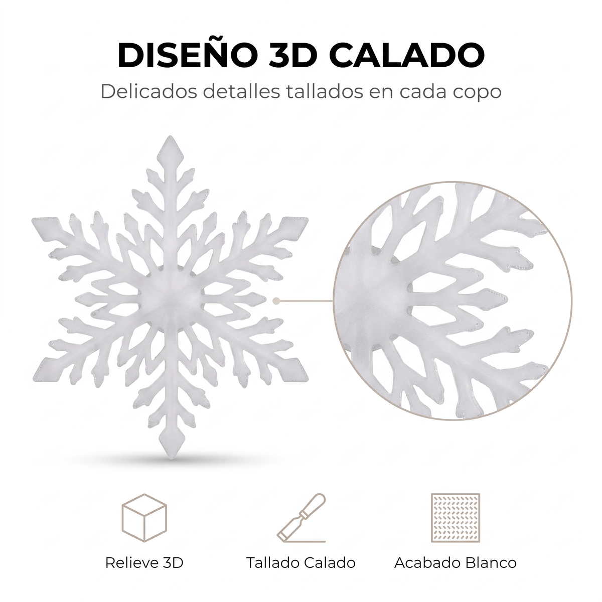 SET de Copos de Nieve LED para Pared