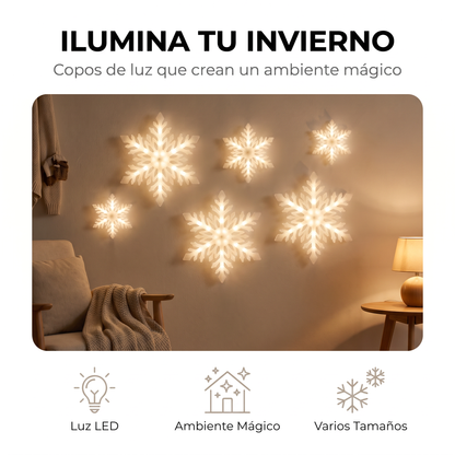 SET de Copos de Nieve LED para Pared