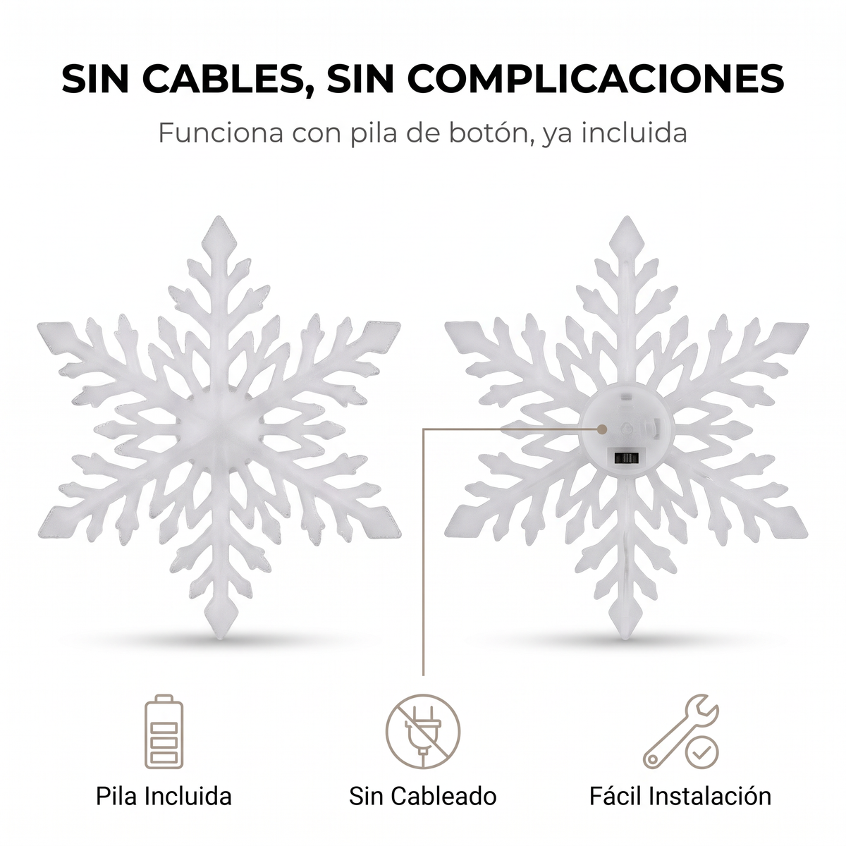 SET de Copos de Nieve LED para Pared
