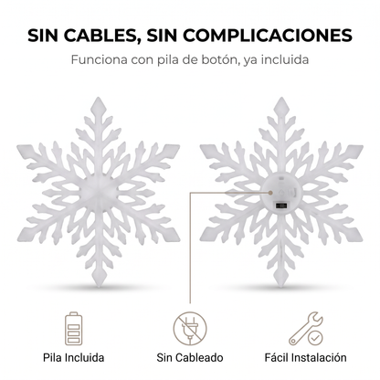 SET de Copos de Nieve LED para Pared